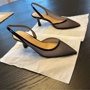 Brand New INC Black Slingback Kitten Heels, size 11